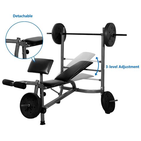 Weight Lifting Bench Fitness Body Workout Home Exercise Wbar Ebay