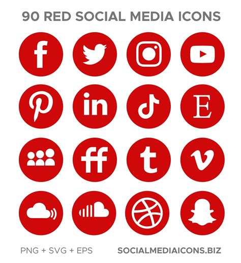 Red Vector Social Media Icons Socialmediaicons