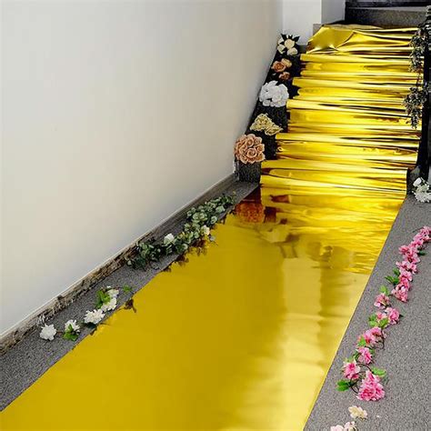 3ft X 65ft Gold Mirrored Floor Wedding Aisle Runner Wedding Carpet For