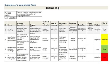 Issue tracking & issue log samples. Project Issues Log Templates | 6+ Free Printable Word ...