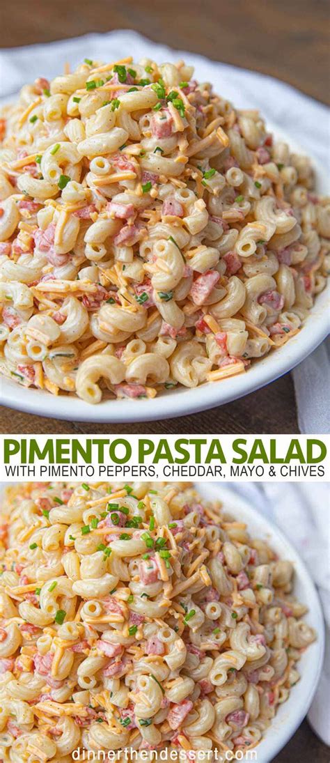 Easy Cheesy Pimento Pasta Salad Dinner Then Dessert