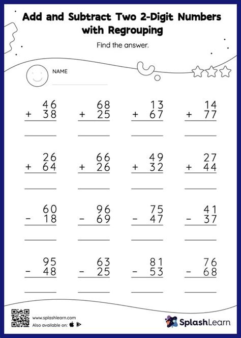 Addition With Regrouping Worksheets For 1st Graders Online Splashlearn
