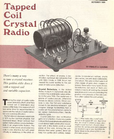 Crystal Radio Plans Schematics And Circuits