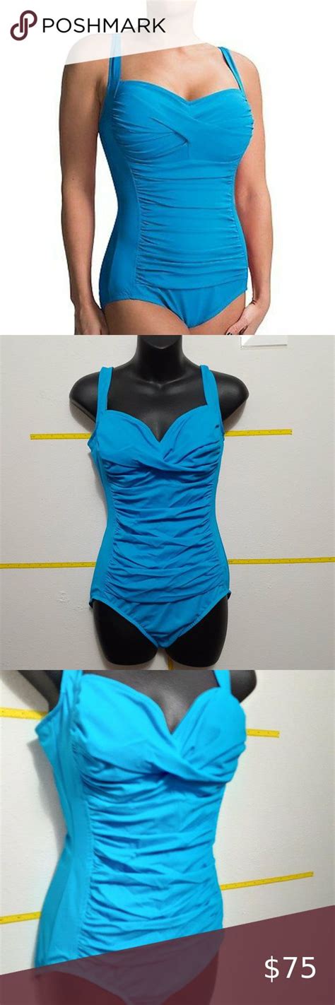 Miraclesuit Trimshaper Electric Blue Swim Suit 12