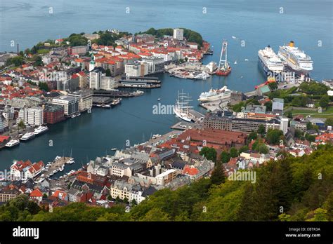 View Of Bergen Norway Hordaland Bergen Stock Photo Alamy