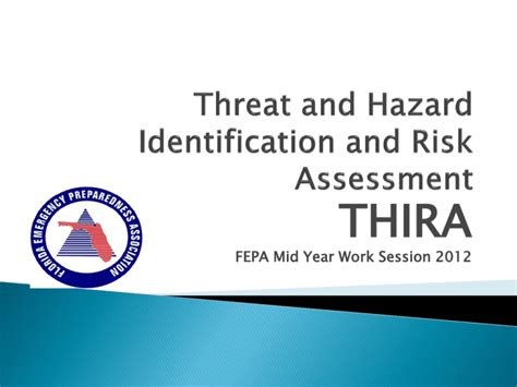 Threat And Hazard Identification And Risk Assessment