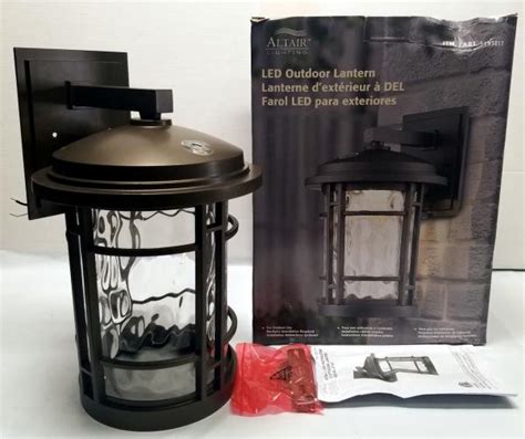 Altair 9 Led Outdoor Wall Lantern Burnished Bronze Clear Hammered