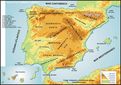 Daniel Martin Mapa Fisico De La Peninsula Iberica Images