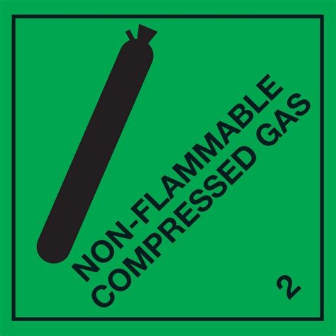 Non Flam Compressed Gas 100 250mm X 250mm Hazard Signs Safety
