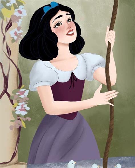 An Image Of Snow White Holding A Stick