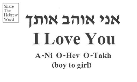 How To Write I Love You In Hebrew