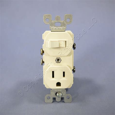 Leviton Almond Combination Toggle Light Switch Outlet Receptacle 15a