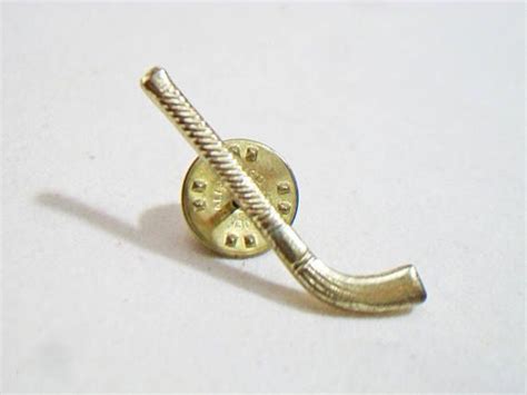 Hockey Stick Lapel Pin Tie Tack Gold Tone Costume Jewelry Etsy