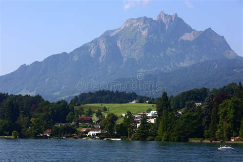 Lucerne Lake And Alps Mountains Stock Image Image Of Switzerland