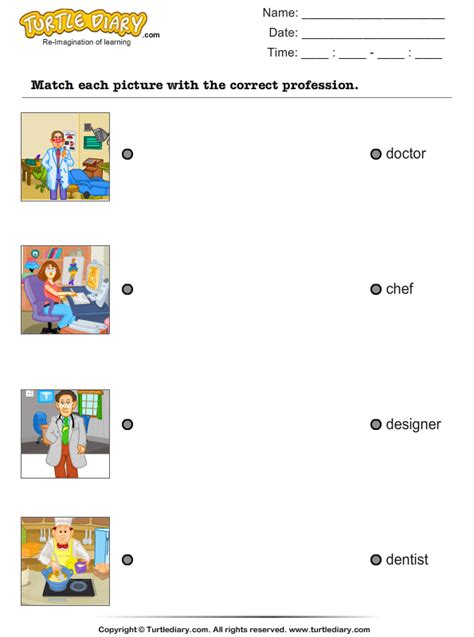 Because of this dissonance, match.com's recommendation engine considers what must have criteria you will compromise on and when you make those compromises. Match Profession with Pictures Worksheet - Turtle Diary