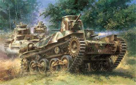 Type95 Ha Go And Type97 Chi Ha Ww2 Japanese Pinterest Military Art