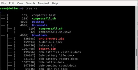 The Tree Command On Debian Vitux