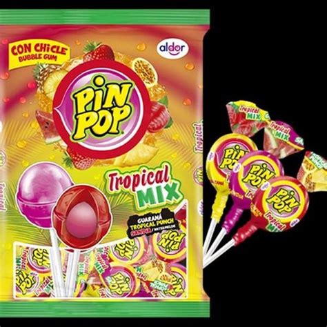 Pink Round Pin Pop Tropical Mix Lollipop Packaging Type Packet At Rs