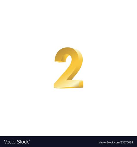 Number 2 3d Template Design Royalty Free Vector Image