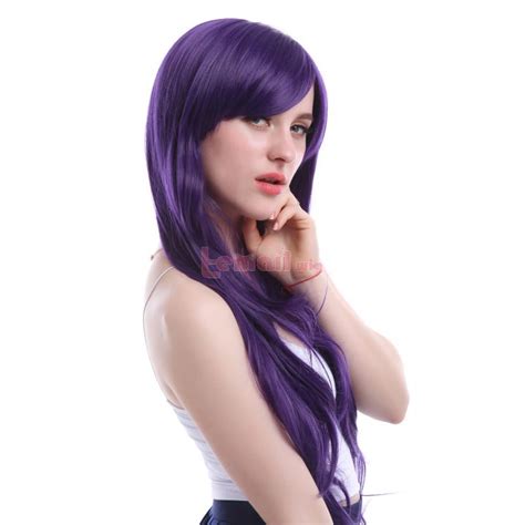 Long Straight Purple Synthetic Wigs Cosplay