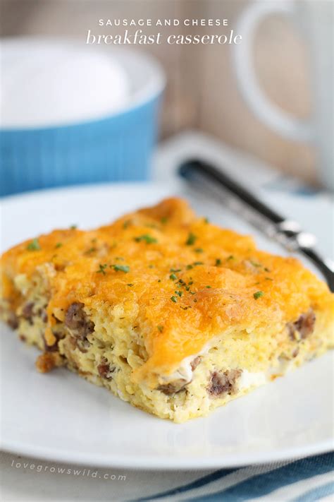 Brown hash browns and season well with salt and pepper. Sausage and Cheese Breakfast Casserole - Love Grows Wild