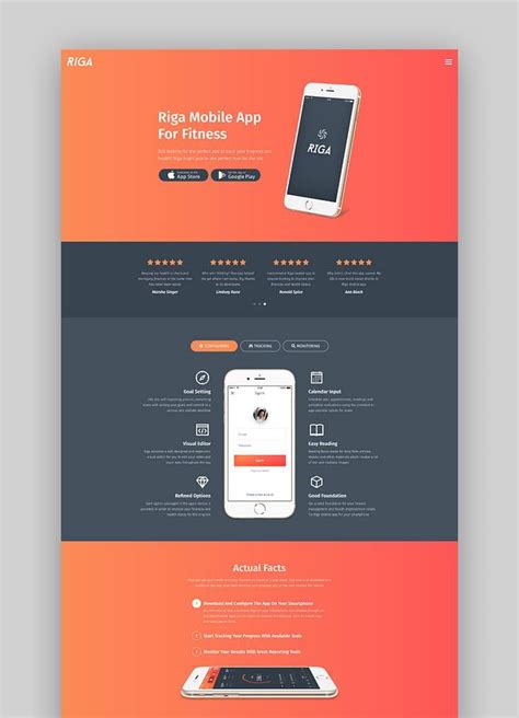 App market, mailboxes, online stores, seo wizard, blog 20+ Best Mobile App Landing Page Template Designs (2018 ...