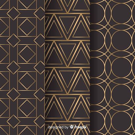 Free Vector Geometric Luxury Pattern Collection