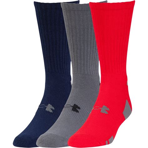 Check spelling or type a new query. Under Armour Mens HeatGear (3 Pairs) Crew Socks - Red/Navy ...