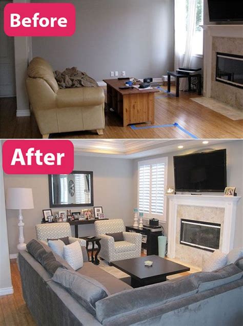 Small Living Room Makeover Before And After Modern House