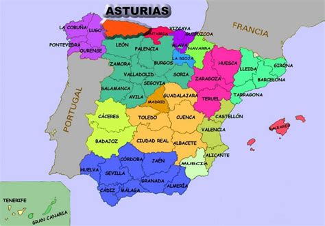 Mapa De Asturias Mapa Físico Geográfico Político Turístico Y Temático
