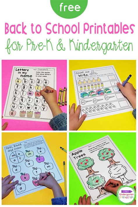 Back To School Printables And Freebies For Pre K And Kindergarten