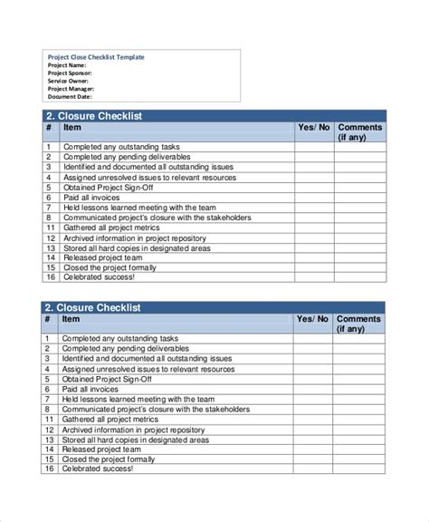 8 Project List Templates Free Sample Example Format