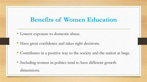 Ppt Importance Of Education For Women In India Powerpoint