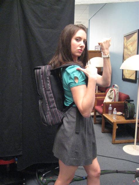 Alison Brie Rocking Her Free Back Pack From Chicken Fingers Rcommunity