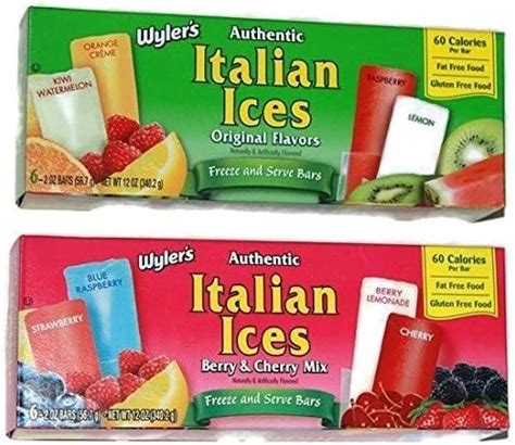 Amazon Com Wyler S Authentic Italian Ice Freezer Bars Count Pack