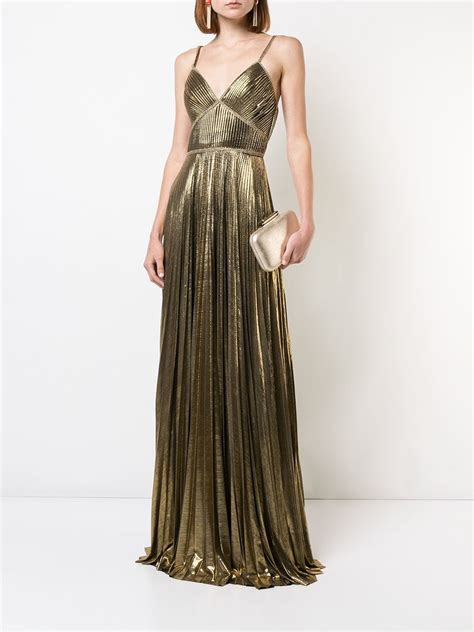 Check spelling or type a new query. MARCHESA NOTTE Metallic Pleated Gold Gown - We Select Dresses