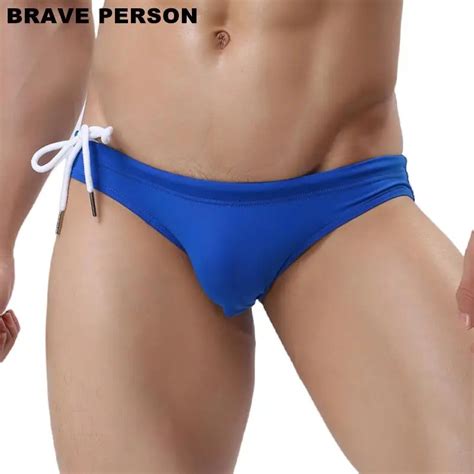 Brave Person Men S Sexy Low Waist Briefs Bikini Nylon Swimsuit Fabric Underpants Briefs Solid