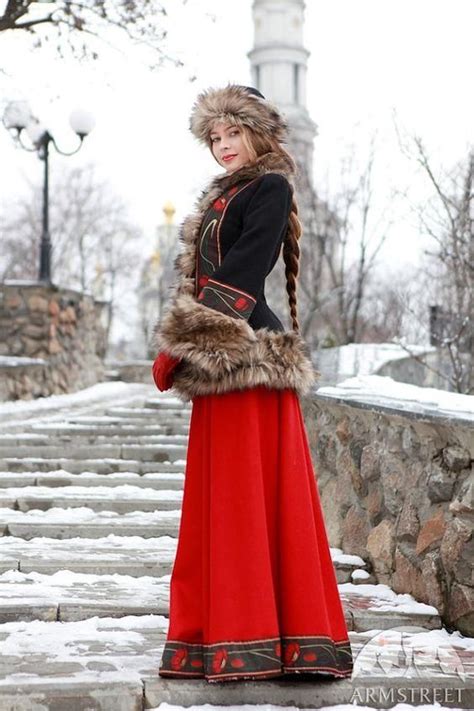 Russian Traditional Clothing For Women Evesteps Long Wool Skirt