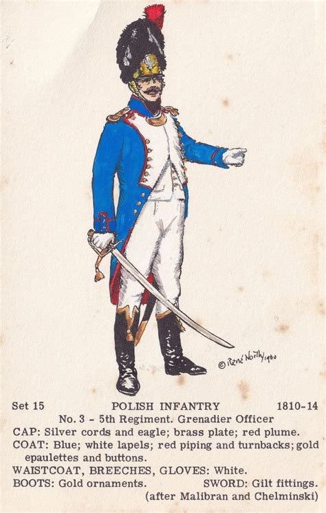 Polish Infantry 5th Regiment Grenadier Napoleonic War Uniform Pb