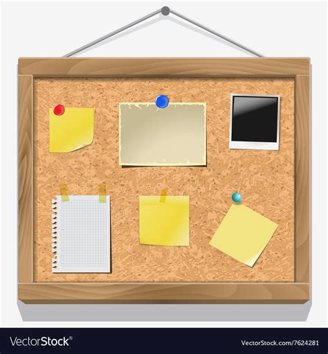Items Pinned To A Cork Message Board Royalty Free Vector