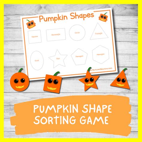 Pumpkin Shape Sorting Activity Halloween Printable Nurtured Neurons