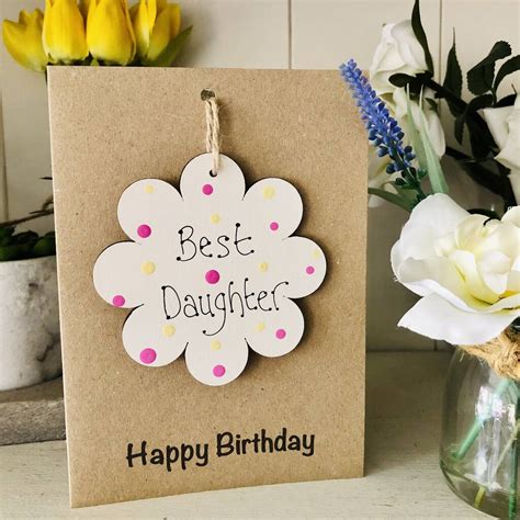 Personalised Daughter Birthday Card Flower Keepsake By Craft Heaven