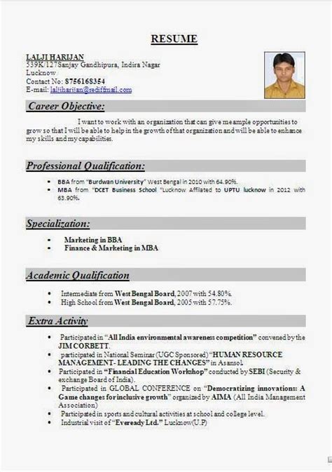 Obtain best resume format here. Image result for resume format freshers | Resume format ...