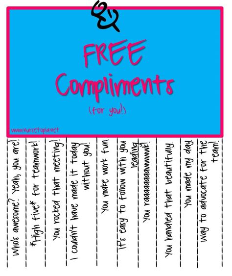 Free Compliments For Coworkers Printable Printable Templates