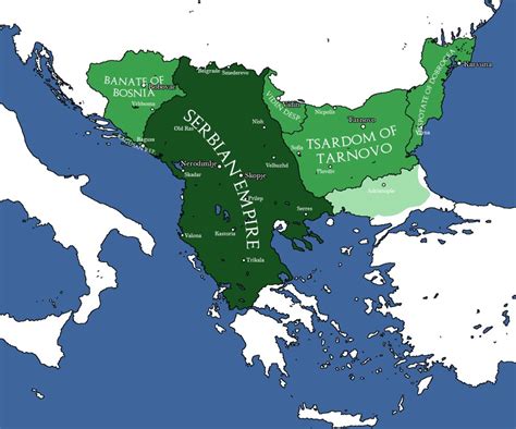 Empire dans la péninsule balkanique entre 1346 et 1371. The Serbian Empire in 1355 by DrakiTheDude on DeviantArt