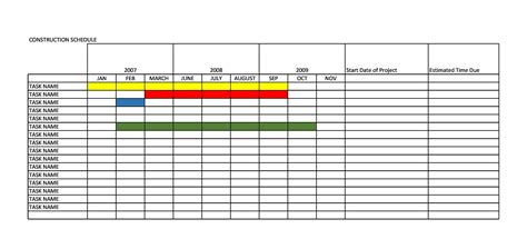 13 Residential Construction Schedule Template Excel Free Sample