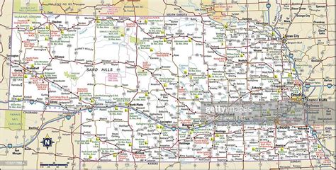 Nebraska Highway Map Vector Art Getty Images