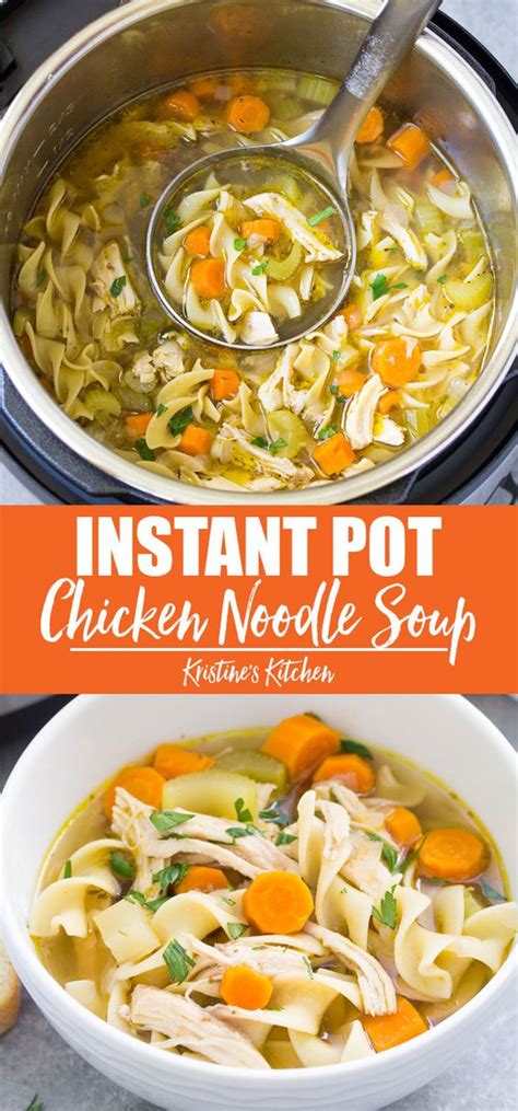 I've been putting frozen chicken in the crock pot for years! Instant Pot Chicken Noodle Soup - mama recipes