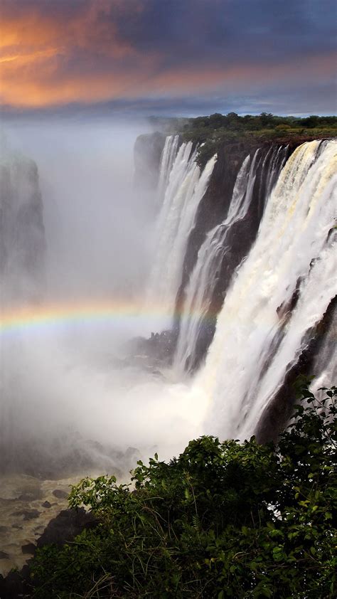 Victoria Falls Sunset With Rainbow Livingstone Zambia Windows 10