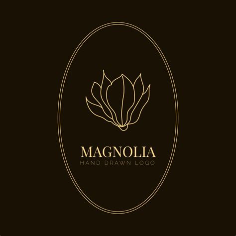 Simple Magnolia Flower Logo Illustration For Real Estate Botanical